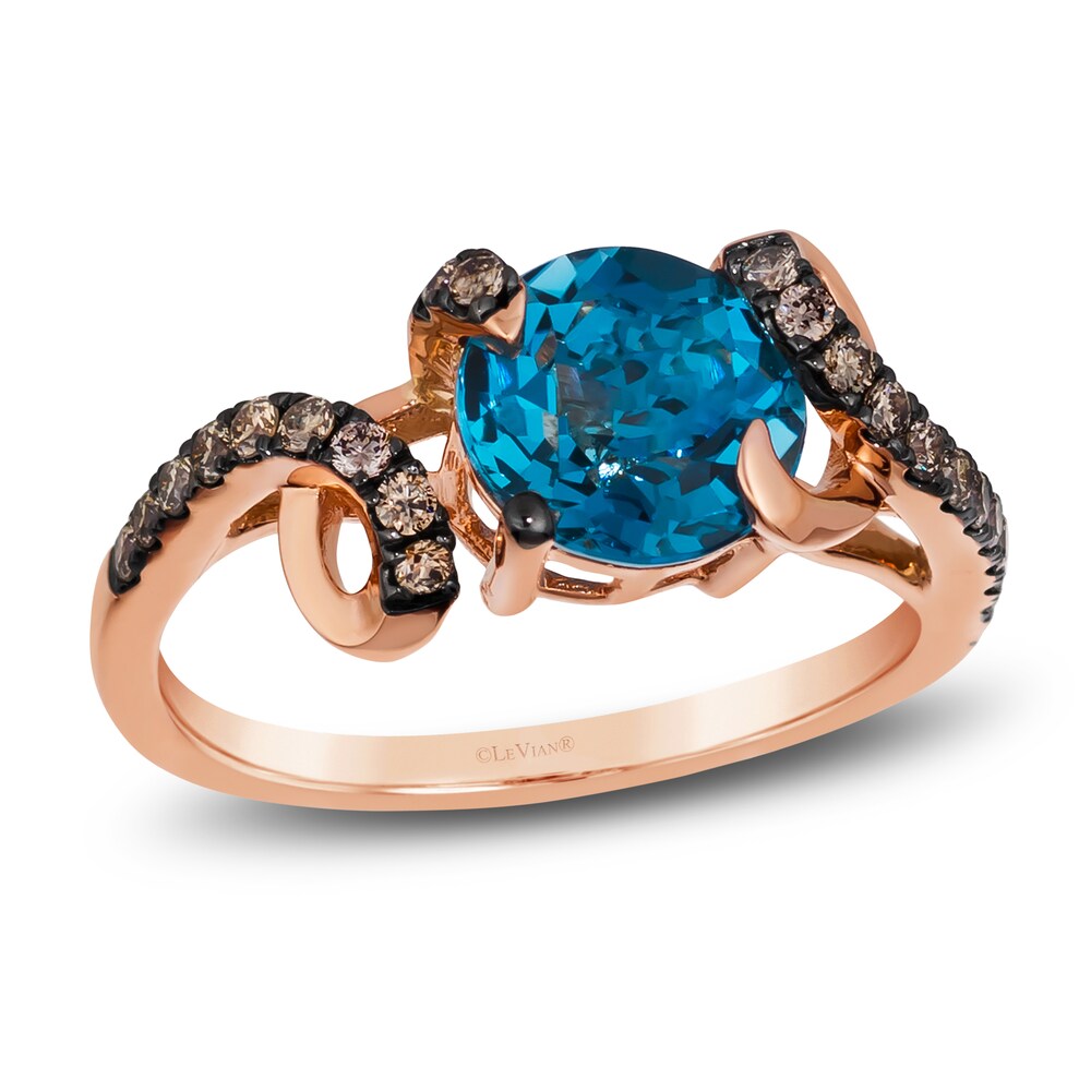 Le Vian Wrapped In Chocolate Natural Blue Topaz Ring 1/4 ct tw Diamonds 14K Strawberry Gold 0Ijdwgl8 Le Vian Wrapped In Chocolate Natural Blue Topaz Ring 1/4 ct tw Diamonds 14K Strawberry Gold 0Ijdwgl8