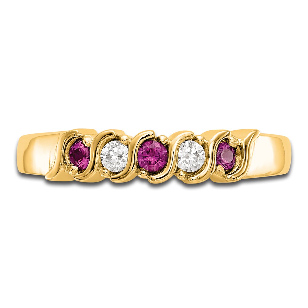 Natural Ruby Stackable Ring 1/10 ct tw Diamonds 14K Yellow Gold 0JSHLdCu Natural Ruby Stackable Ring 1/10 ct tw Diamonds 14K Yellow Gold 0JSHLdCu