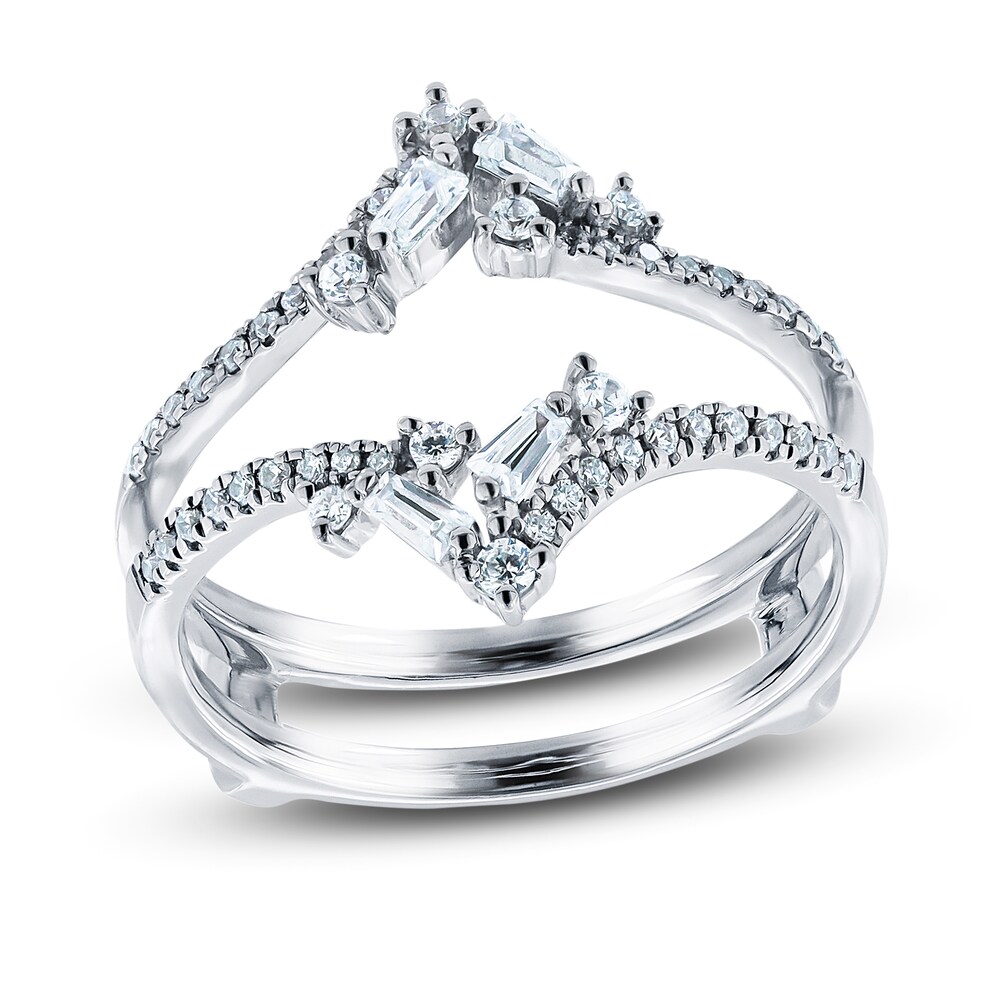Diamond Anniversary Enhancer Ring 3/8 ct tw Round/Baguette 14K White Gold 0KQR5Aqy Diamond Anniversary Enhancer Ring 3/8 ct tw Round/Baguette 14K White Gold 0KQR5Aqy