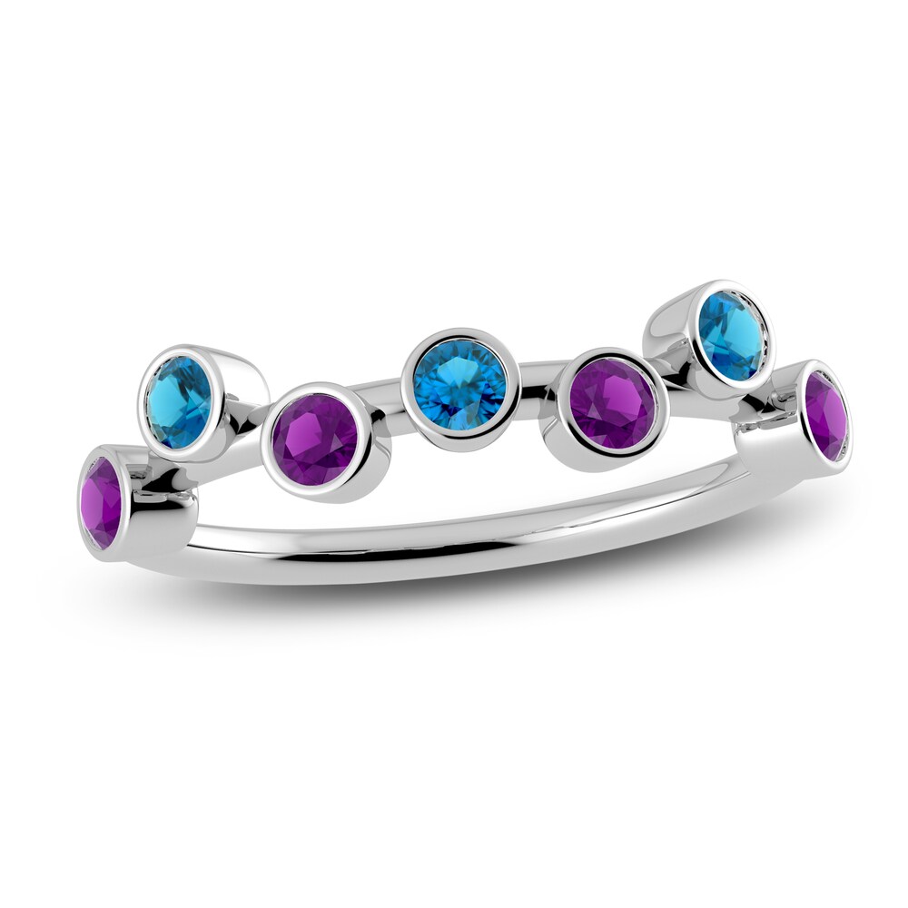 Juliette Maison Natural Amethyst & Natural Blue Zircon Ring 10K White Gold 0LEyq3r0 Juliette Maison Natural Amethyst & Natural Blue Zircon Ring 10K White Gold 0LEyq3r0