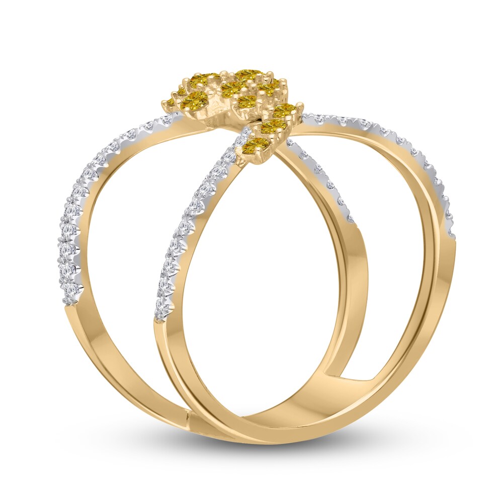 Kallati Natural Yellow Diamond Ring 3/4 ct tw Round 14K Yellow Gold 0apGN1rh Kallati Natural Yellow Diamond Ring 3/4 ct tw Round 14K Yellow Gold 0apGN1rh