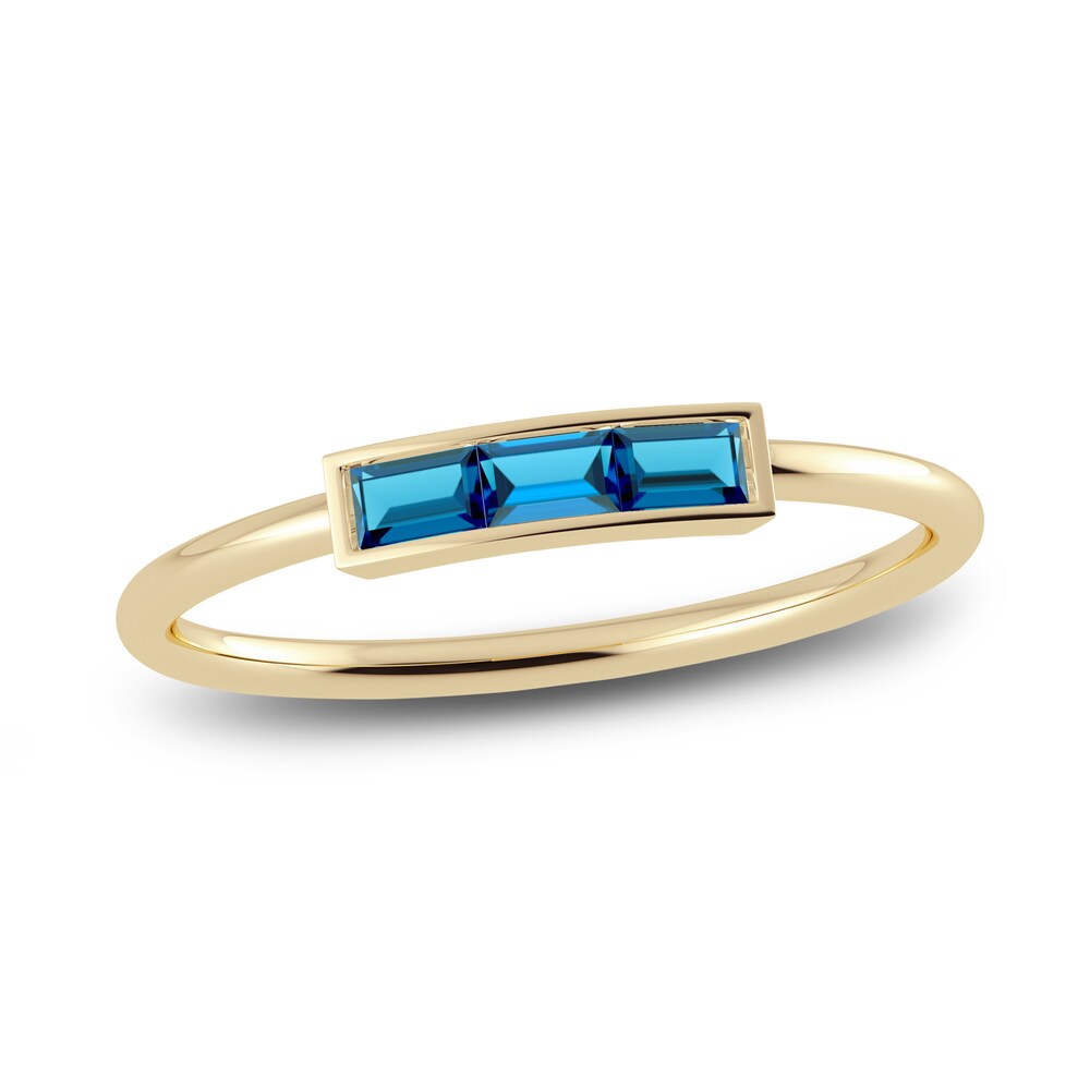 Juliette Maison Natural Blue Zircon Baguette Bar Ring 10K Yellow Gold 0gQ3tEu3 Juliette Maison Natural Blue Zircon Baguette Bar Ring 10K Yellow Gold 0gQ3tEu3