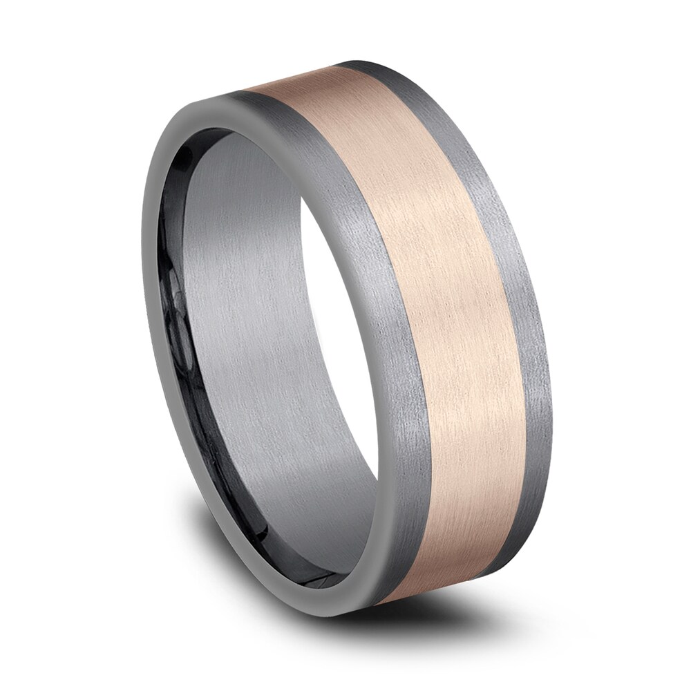 Satin Wedding Band 14K Rose Gold/Tantalum 8.0mm 0sNN6Bn7 Satin Wedding Band 14K Rose Gold/Tantalum 8.0mm 0sNN6Bn7