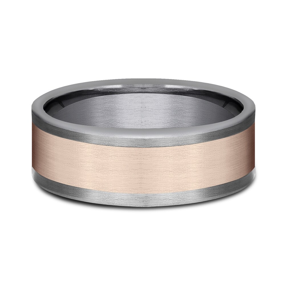 Satin Wedding Band 14K Rose Gold/Tantalum 8.0mm 0sNN6Bn7 Satin Wedding Band 14K Rose Gold/Tantalum 8.0mm 0sNN6Bn7