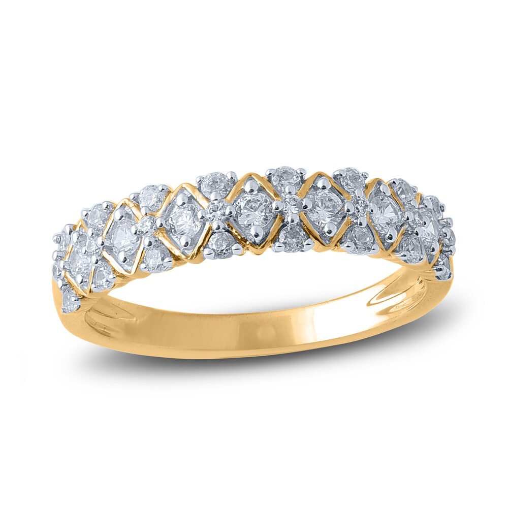 Diamond Multi-Row Anniversary Band 1/2 ct tw Round 14K Yellow Gold 0v3iwRQ5