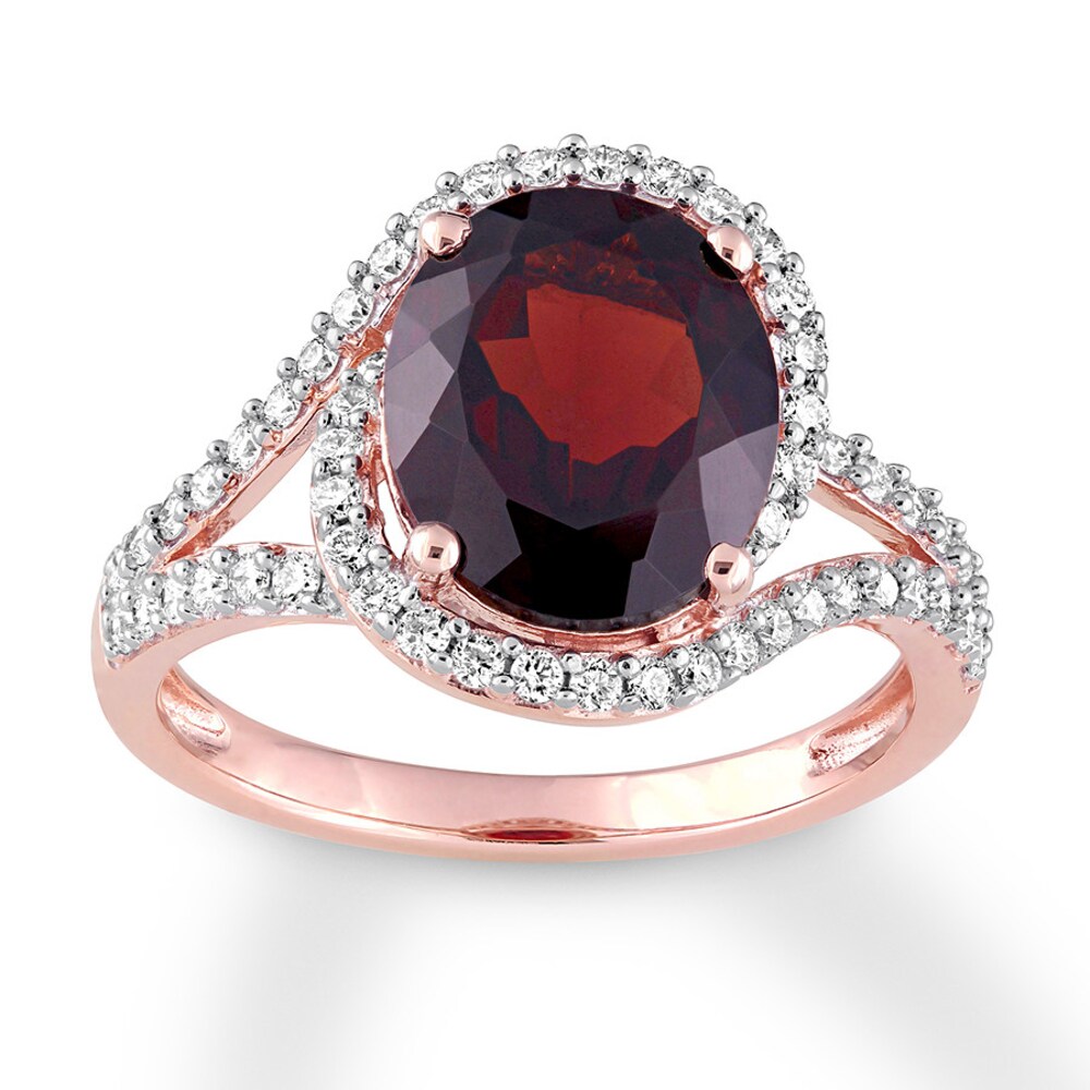 Garnet Ring 1/2 carat tw Diamonds 14K Rose Gold 0x5Zkc8p Garnet Ring 1/2 carat tw Diamonds 14K Rose Gold 0x5Zkc8p