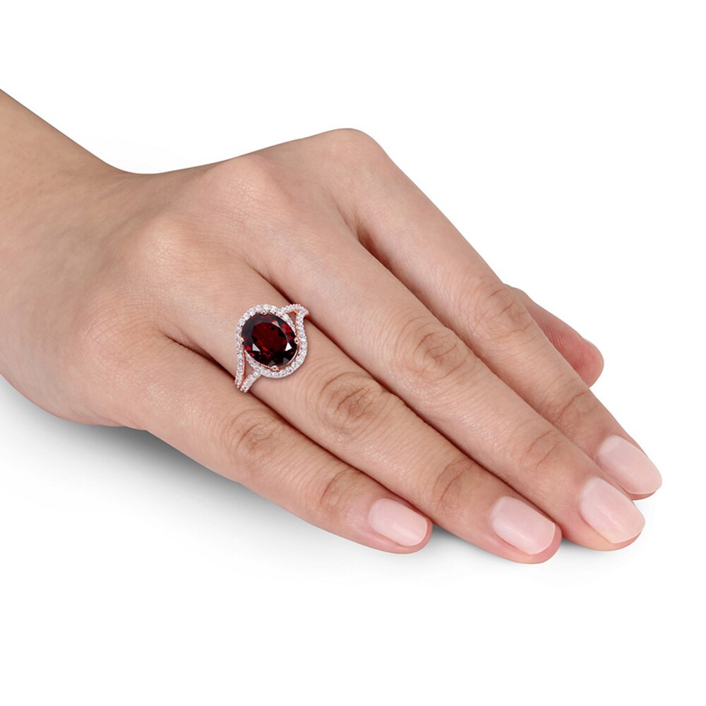 Garnet Ring 1/2 carat tw Diamonds 14K Rose Gold 0x5Zkc8p Garnet Ring 1/2 carat tw Diamonds 14K Rose Gold 0x5Zkc8p