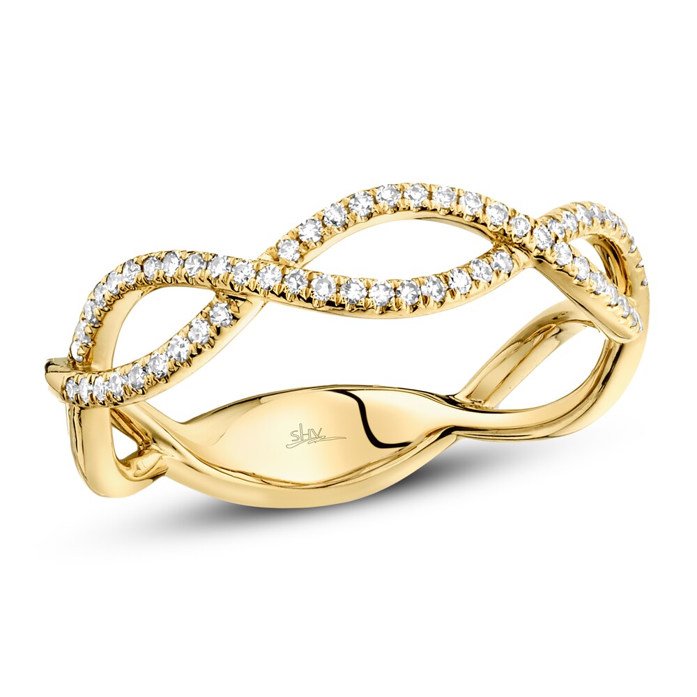 Shy Creation Diamond Ring 1/6 ct tw Round 14K Yellow Gold SC55004455 1047Ej1F Shy Creation Diamond Ring 1/6 ct tw Round 14K Yellow Gold SC55004455 1047Ej1F