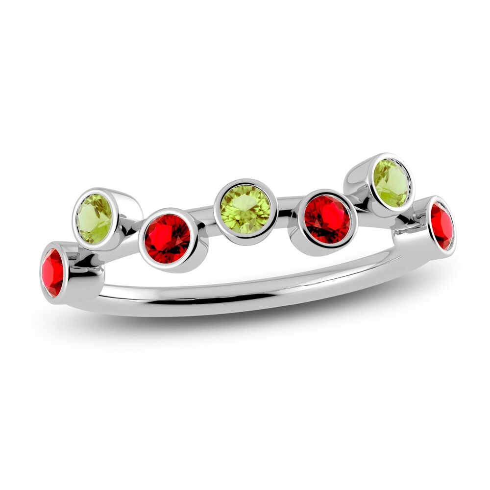 Juliette Maison Natural Ruby & Natural Peridot Ring 10K White Gold 13LQ6eeh Juliette Maison Natural Ruby & Natural Peridot Ring 10K White Gold 13LQ6eeh