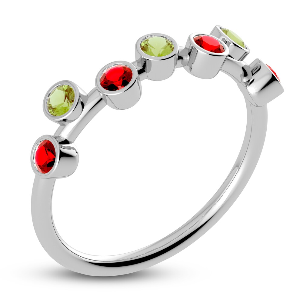 Juliette Maison Natural Ruby & Natural Peridot Ring 10K White Gold 13LQ6eeh Juliette Maison Natural Ruby & Natural Peridot Ring 10K White Gold 13LQ6eeh