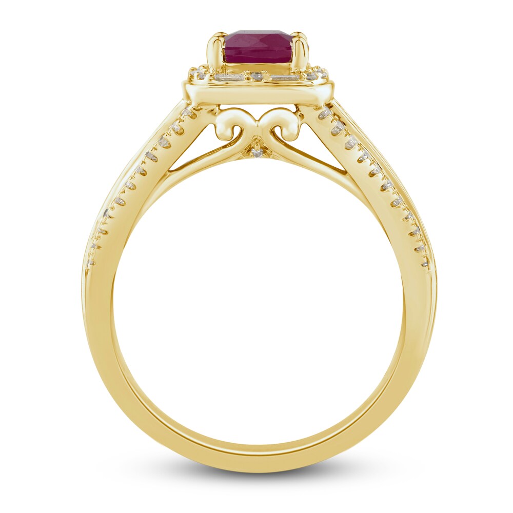 Natural Ruby Ring 3/8 ct tw Diamonds 14K Yellow Gold 14JQvF7e Natural Ruby Ring 3/8 ct tw Diamonds 14K Yellow Gold 14JQvF7e