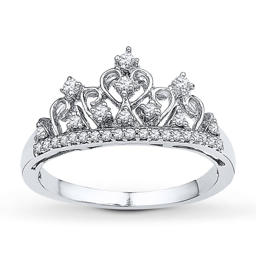 Crown Ring 1/5 ct tw Diamonds Sterling Silver 14VObE0z Crown Ring 1/5 ct tw Diamonds Sterling Silver 14VObE0z