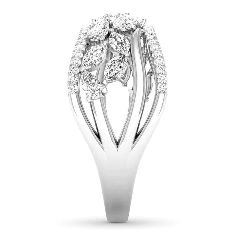 Marquise, Pear-shaped & Round Diamond Ring 1 ct tw 14K White Gold 16bsGAGu Marquise, Pear-shaped & Round Diamond Ring 1 ct tw 14K White Gold 16bsGAGu