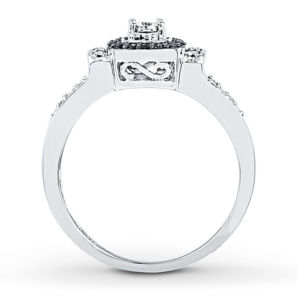 Black/White Diamond Promise Ring 1/5 ct tw Sterling Silver 1A3MOQUO Black/White Diamond Promise Ring 1/5 ct tw Sterling Silver 1A3MOQUO