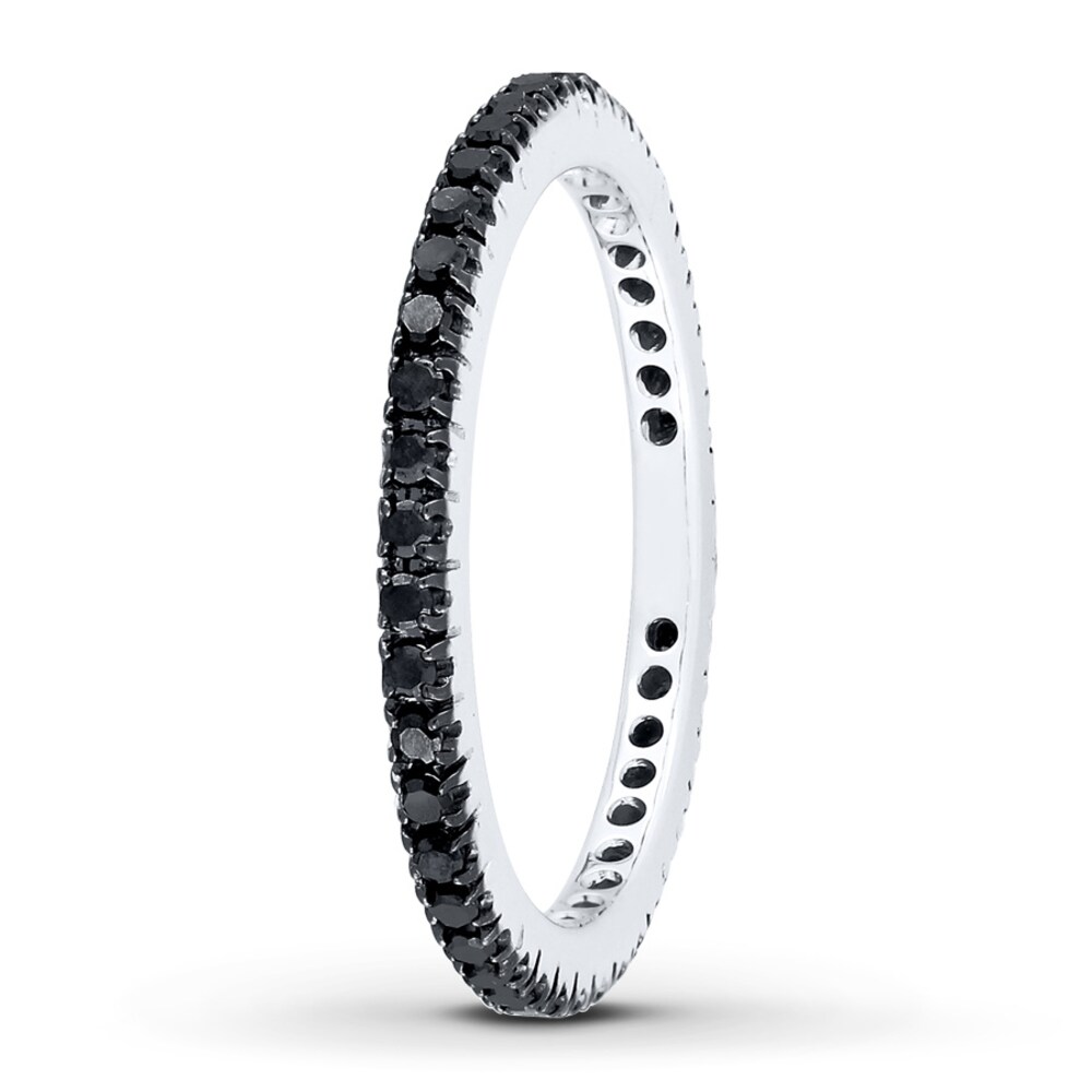 Black Diamond Eternity Ring 3/8 ct tw Round 14K White Gold 1G6T1QLZ Black Diamond Eternity Ring 3/8 ct tw Round 14K White Gold 1G6T1QLZ