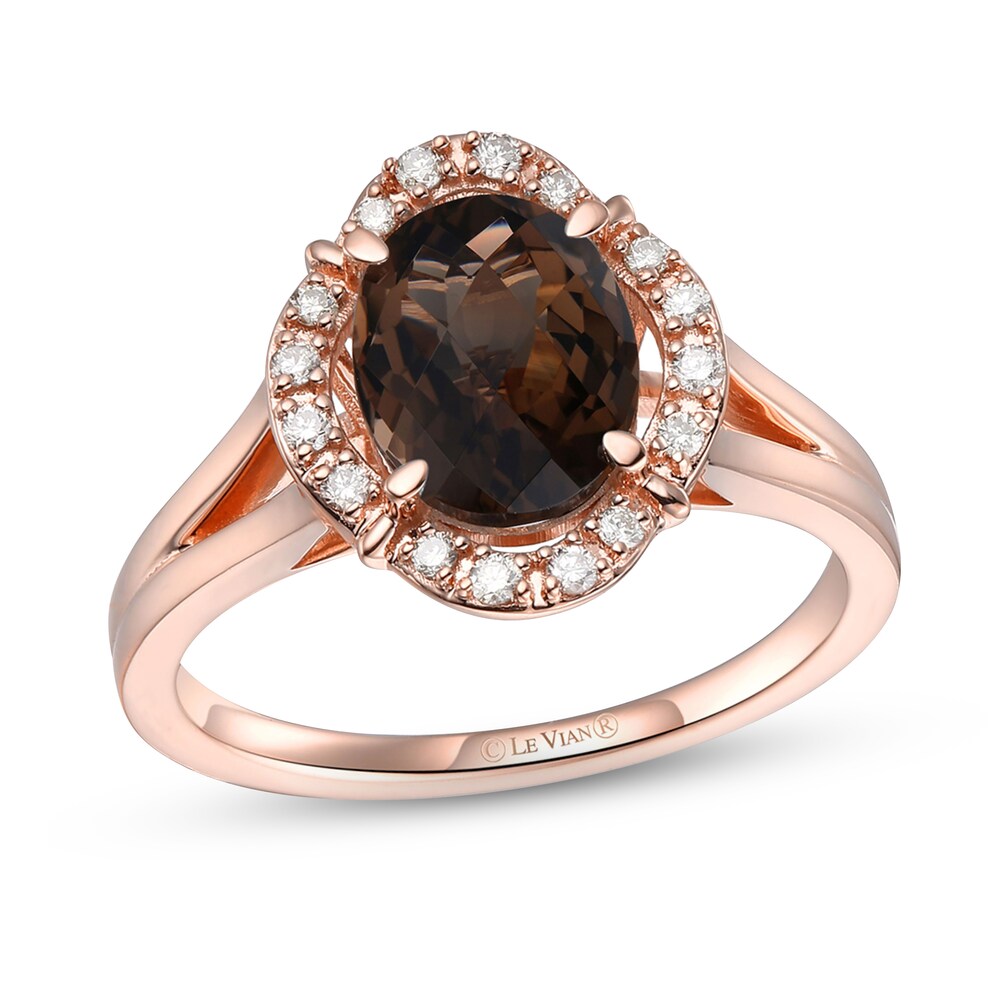 Le Vian Natural Smoky Quartz Ring 1/6 ct tw Diamonds 14K Strawberry Gold 1GIYEGh4 Le Vian Natural Smoky Quartz Ring 1/6 ct tw Diamonds 14K Strawberry Gold 1GIYEGh4
