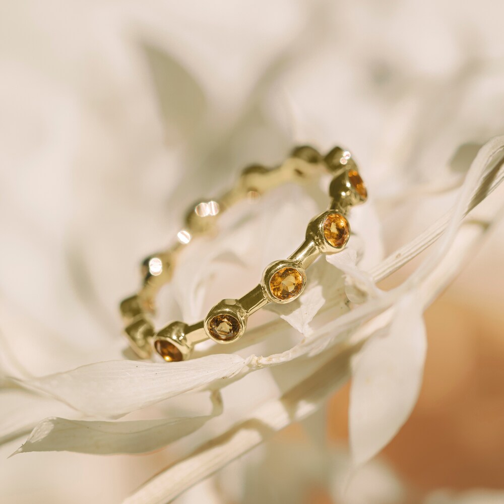 Juliette Maison Natural Blue Sapphire Ring 10K Yellow Gold 1J73aEZq