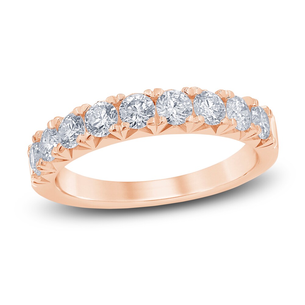 French Pave Diamond Anniversary Band 1 ct tw Round 14K Rose Gold 1LBh9paf French Pave Diamond Anniversary Band 1 ct tw Round 14K Rose Gold 1LBh9paf