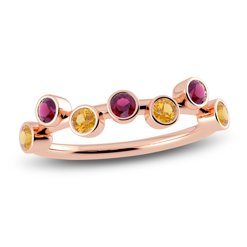 Juliette Maison Natural Rhodolite Garnet & Natural Citrine Ring 10K Rose Gold 1Ls0xFsZ