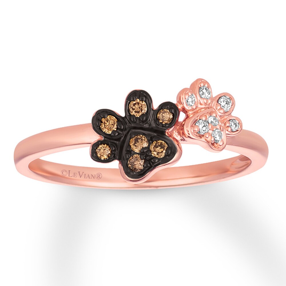 Le Vian Paw Prints Ring 1/15 ct tw Diamonds 14K Strawberry Gold 1O8t8Hg4 Le Vian Paw Prints Ring 1/15 ct tw Diamonds 14K Strawberry Gold 1O8t8Hg4
