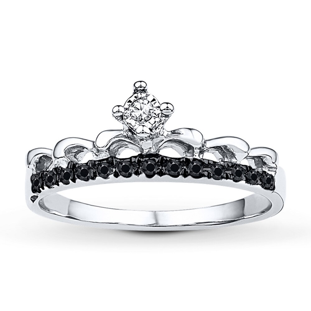 Black & White Diamonds 1/10 ct tw 10K White Gold Crown Ring 1RyHlx6Z Black & White Diamonds 1/10 ct tw 10K White Gold Crown Ring 1RyHlx6Z
