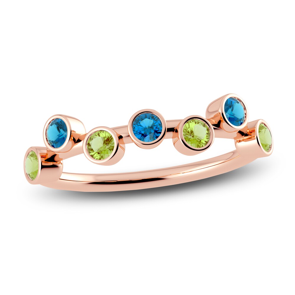 Juliette Maison Natural Peridot & Natural Blue Zircon Ring 10K Rose Gold 1SJYyh8s Juliette Maison Natural Peridot & Natural Blue Zircon Ring 10K Rose Gold 1SJYyh8s