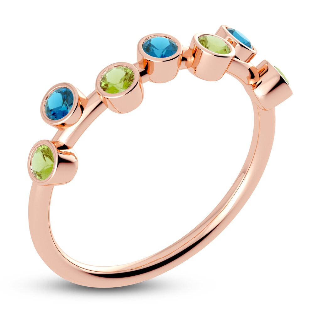 Juliette Maison Natural Peridot & Natural Blue Zircon Ring 10K Rose Gold 1SJYyh8s Juliette Maison Natural Peridot & Natural Blue Zircon Ring 10K Rose Gold 1SJYyh8s