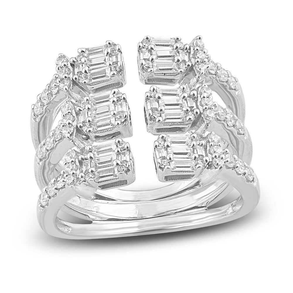 Diamond Ring 1 ct tw Round/Baguette 14K White Gold 1THjK21E Diamond Ring 1 ct tw Round/Baguette 14K White Gold 1THjK21E
