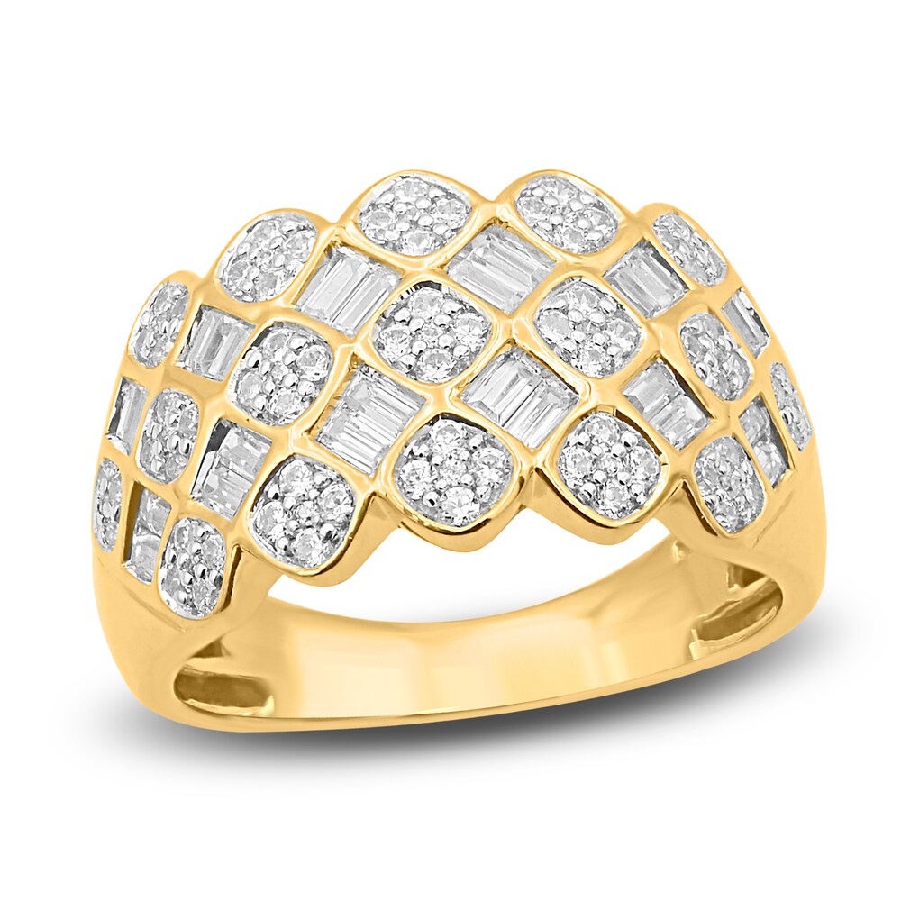 Diamond Anniversary Band 1 ct tw Baguette/Round 14K Yellow Gold 1eow2TA5 Diamond Anniversary Band 1 ct tw Baguette/Round 14K Yellow Gold 1eow2TA5