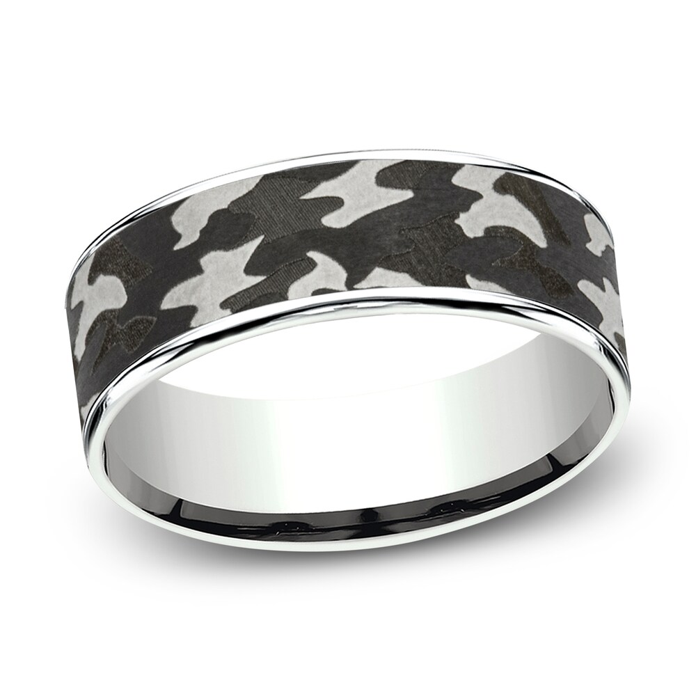 Camo Wedding Band 14K White Gold/Tantalum 7.5mm 1g30CGFW Camo Wedding Band 14K White Gold/Tantalum 7.5mm 1g30CGFW