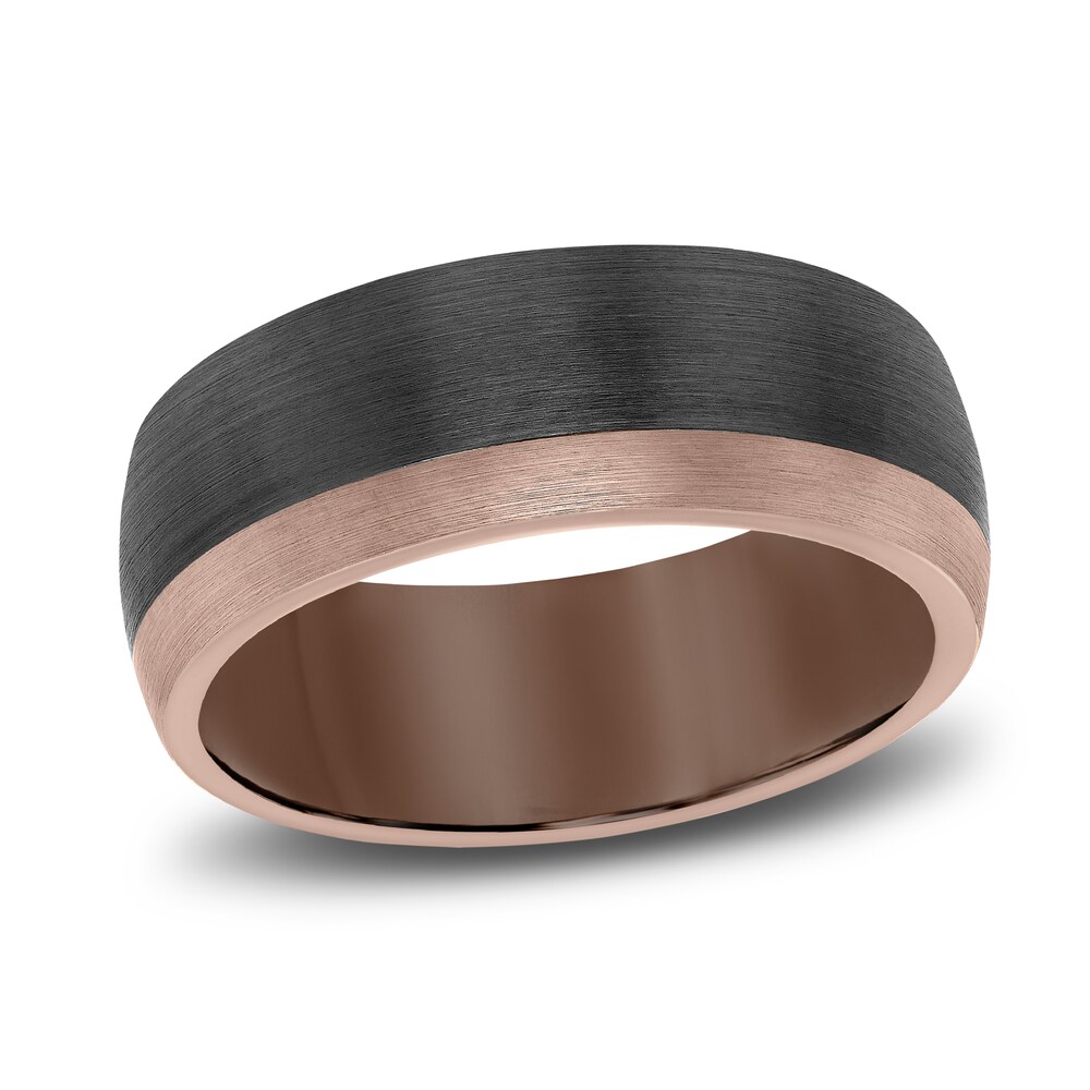 Men\'s Wedding Band Brown/Black Tungsten 8.0mm 1iK96YKY