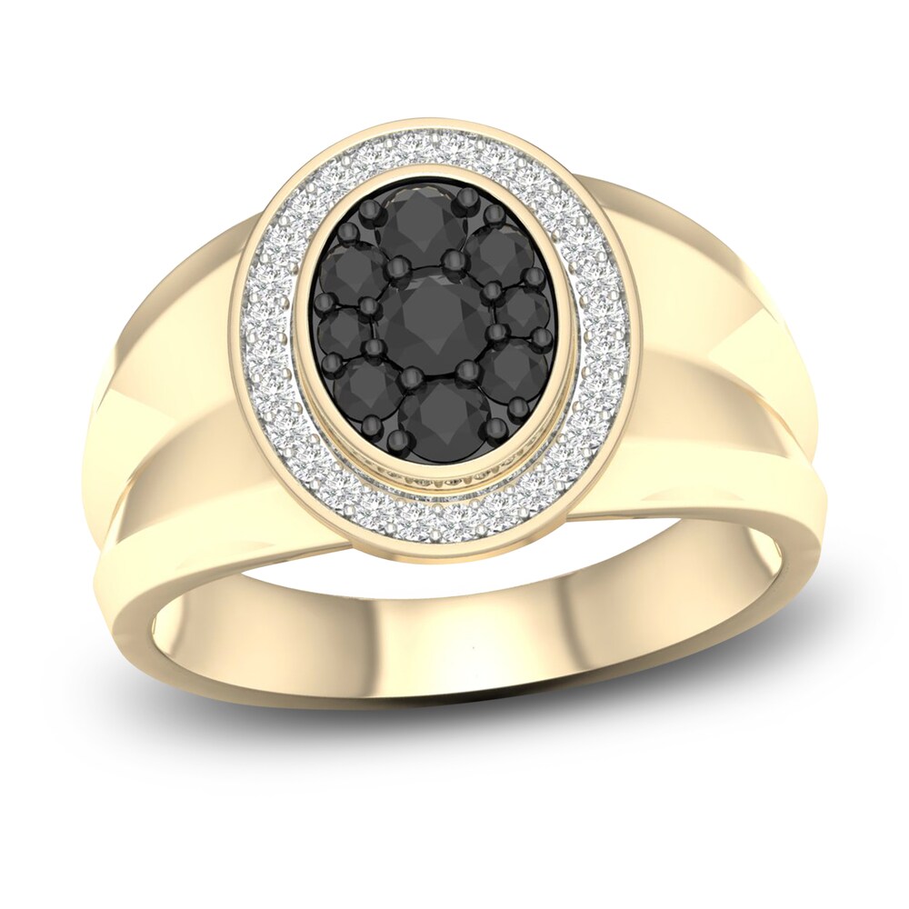 Men's Black Diamond Ring 3/4 ct tw Round 10K Yellow Gold 1igcXfUQ Men's Black Diamond Ring 3/4 ct tw Round 10K Yellow Gold 1igcXfUQ