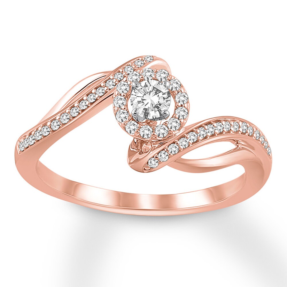 Diamond Promise Ring 1/3 ct tw Round 10K Rose Gold 21dqKvIe Diamond Promise Ring 1/3 ct tw Round 10K Rose Gold 21dqKvIe