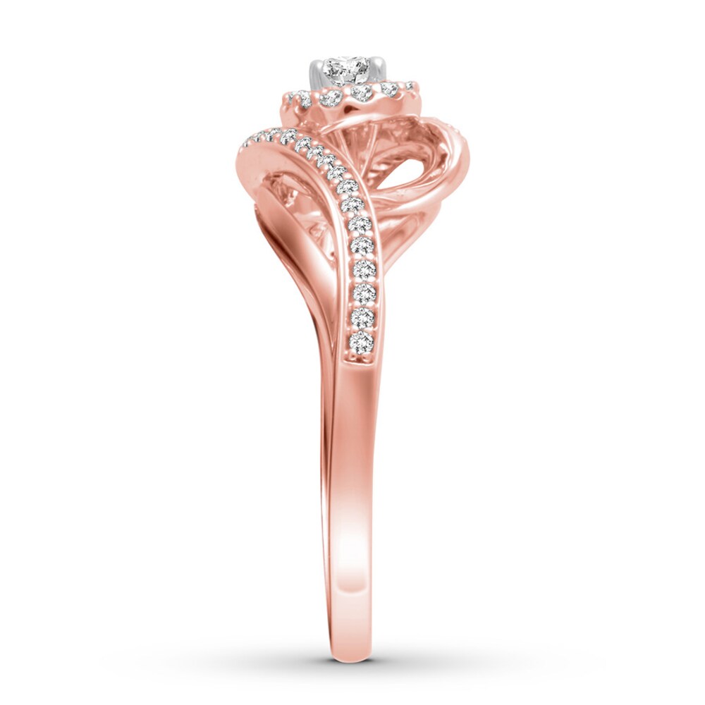 Diamond Promise Ring 1/3 ct tw Round 10K Rose Gold 21dqKvIe Diamond Promise Ring 1/3 ct tw Round 10K Rose Gold 21dqKvIe
