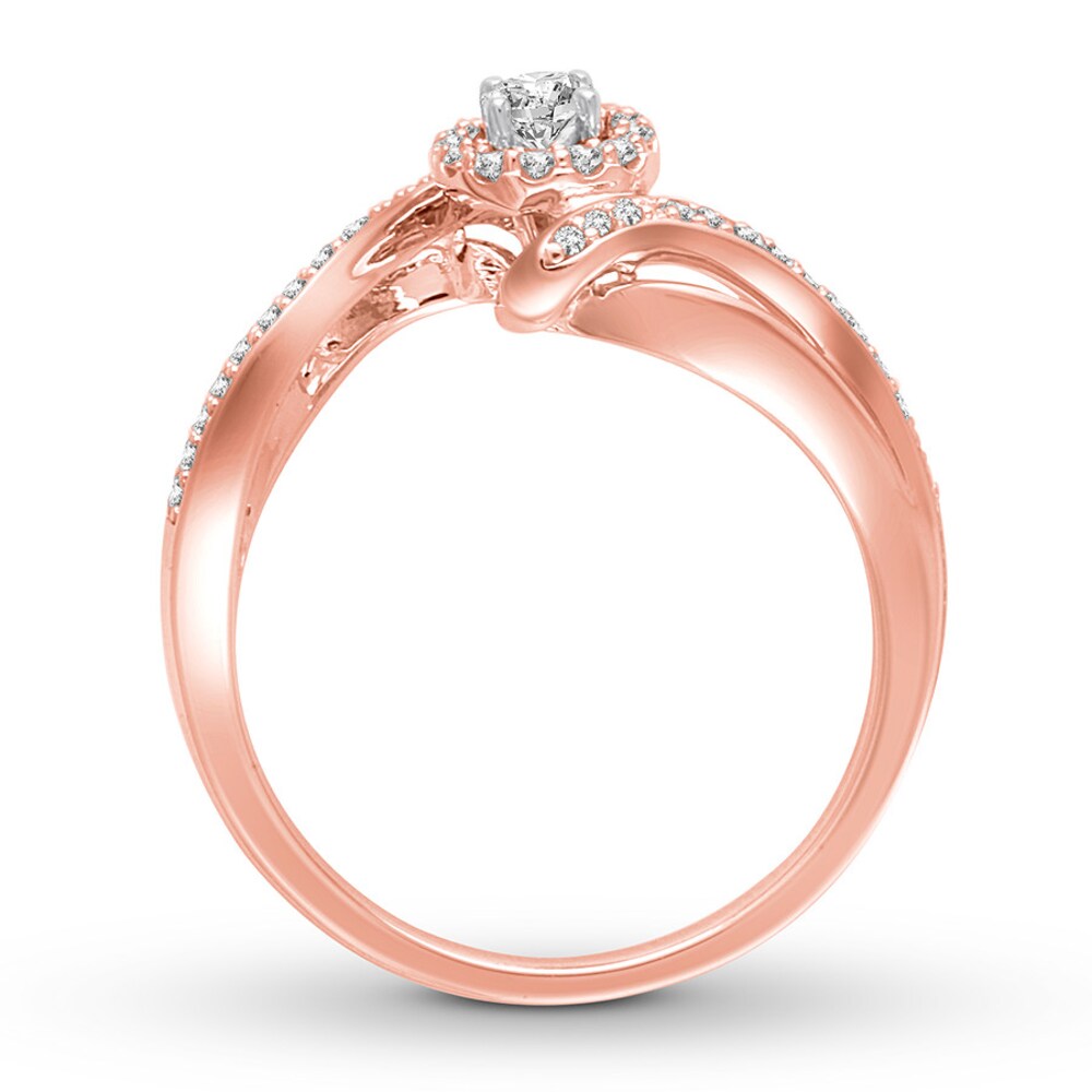 Diamond Promise Ring 1/3 ct tw Round 10K Rose Gold 21dqKvIe Diamond Promise Ring 1/3 ct tw Round 10K Rose Gold 21dqKvIe
