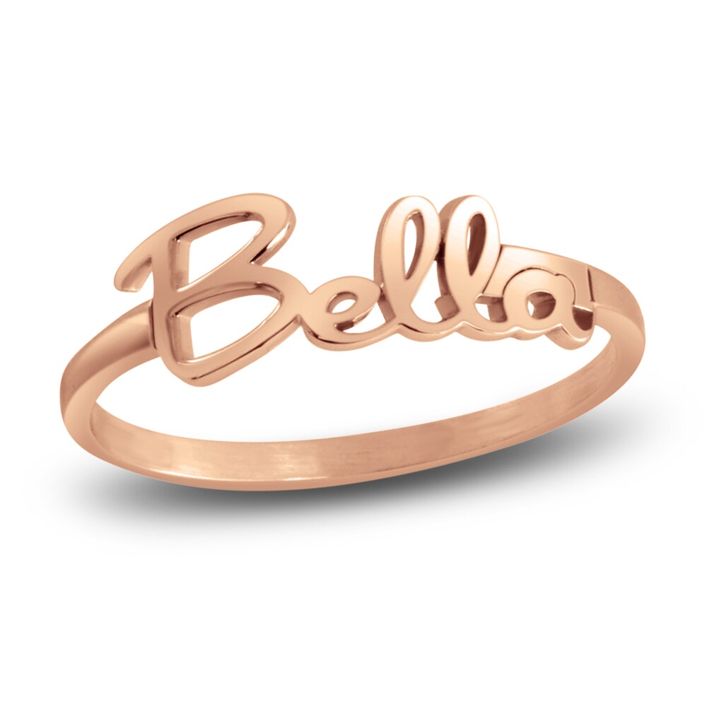 High-Polish Personalized Name Ring Sterling Silver/24K Rose Gold-Plating 2BaACK4C High-Polish Personalized Name Ring Sterling Silver/24K Rose Gold-Plating 2BaACK4C