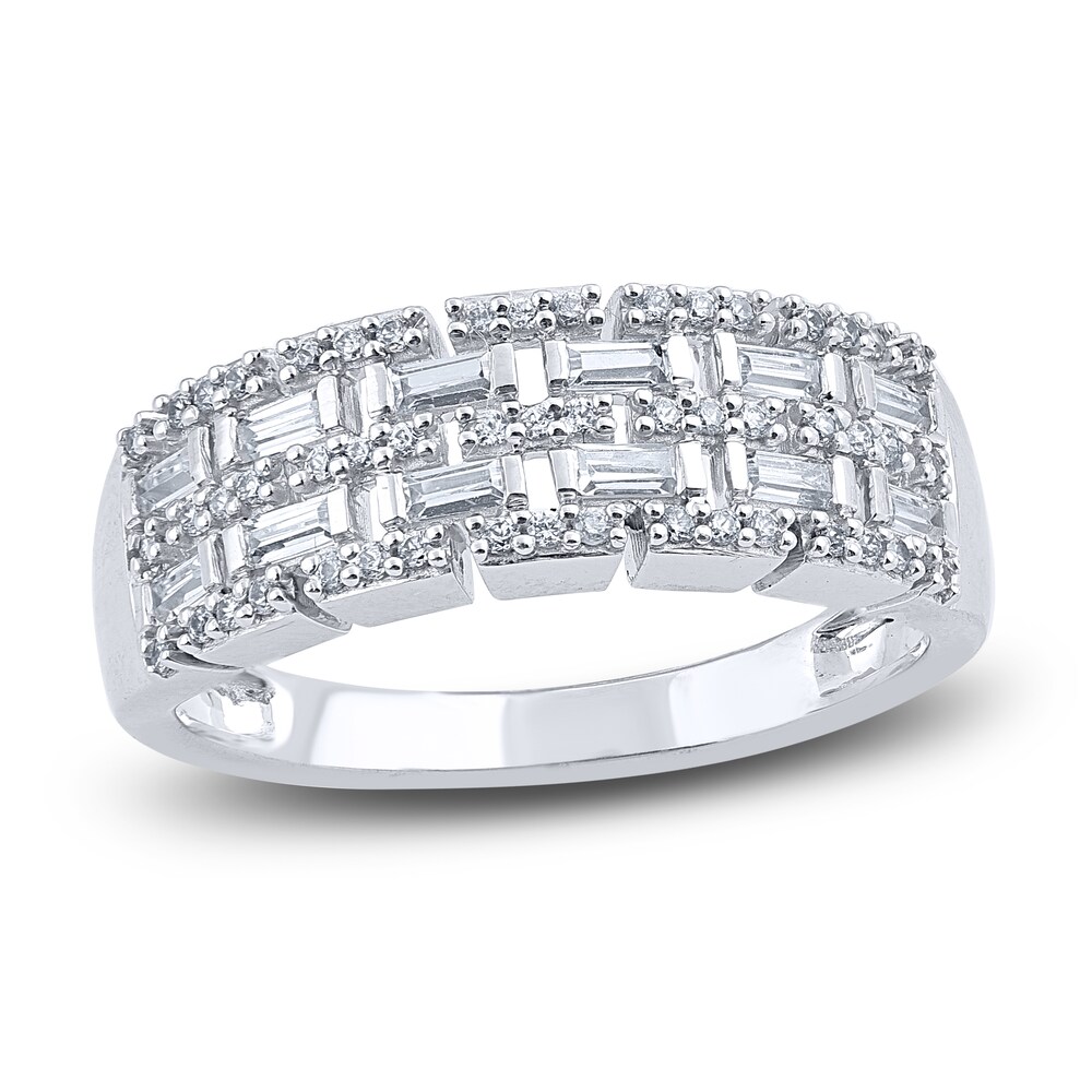 Diamond Anniversary Band 1/2 ct tw Round/Baguette 14K White Gold 2Kop0M76 Diamond Anniversary Band 1/2 ct tw Round/Baguette 14K White Gold 2Kop0M76