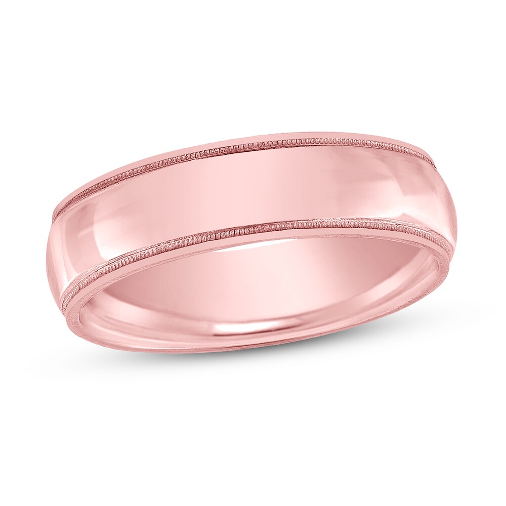 Men's Dome Wedding Band 14K Rose Gold 6mm 2QLkPKUD Men's Dome Wedding Band 14K Rose Gold 6mm 2QLkPKUD