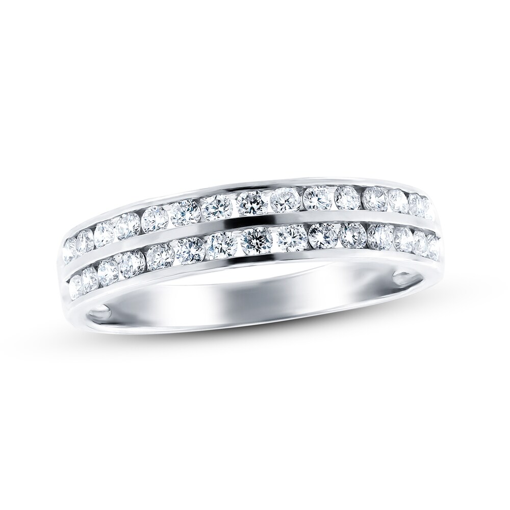Diamond Anniversary Ring 1/2 ct tw Round 14K White Gold 2g2R4nat Diamond Anniversary Ring 1/2 ct tw Round 14K White Gold 2g2R4nat