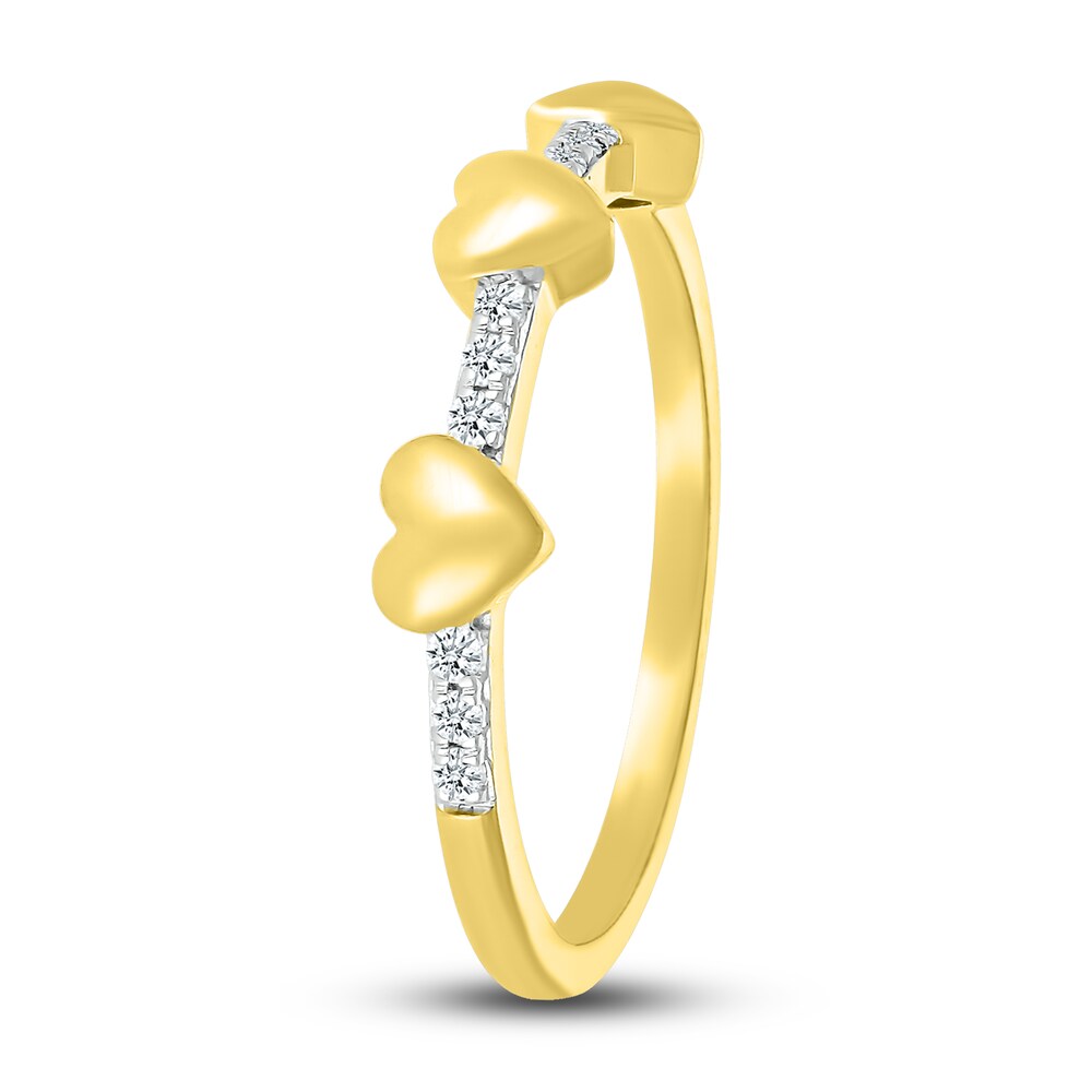 Diamond Heart Ring 1/15 ct tw Round 10K Yellow Gold 2hfxZl30 Diamond Heart Ring 1/15 ct tw Round 10K Yellow Gold 2hfxZl30