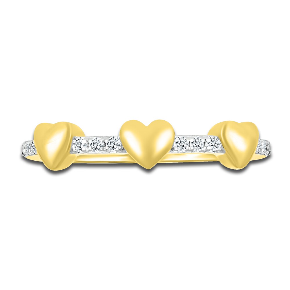 Diamond Heart Ring 1/15 ct tw Round 10K Yellow Gold 2hfxZl30 Diamond Heart Ring 1/15 ct tw Round 10K Yellow Gold 2hfxZl30