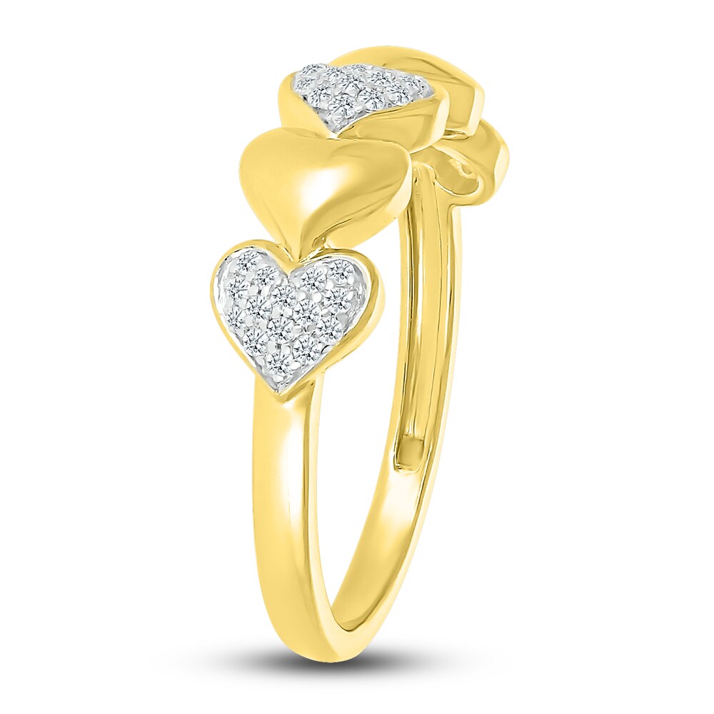 Diamond Heart Ring 1/6 ct tw Round 10K Yellow Gold 2igb6eI1 Diamond Heart Ring 1/6 ct tw Round 10K Yellow Gold 2igb6eI1
