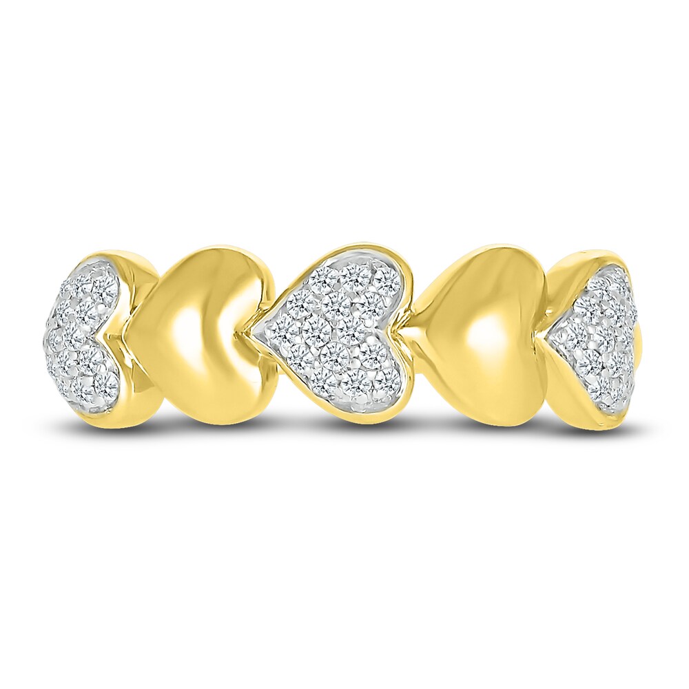 Diamond Heart Ring 1/6 ct tw Round 10K Yellow Gold 2igb6eI1 Diamond Heart Ring 1/6 ct tw Round 10K Yellow Gold 2igb6eI1