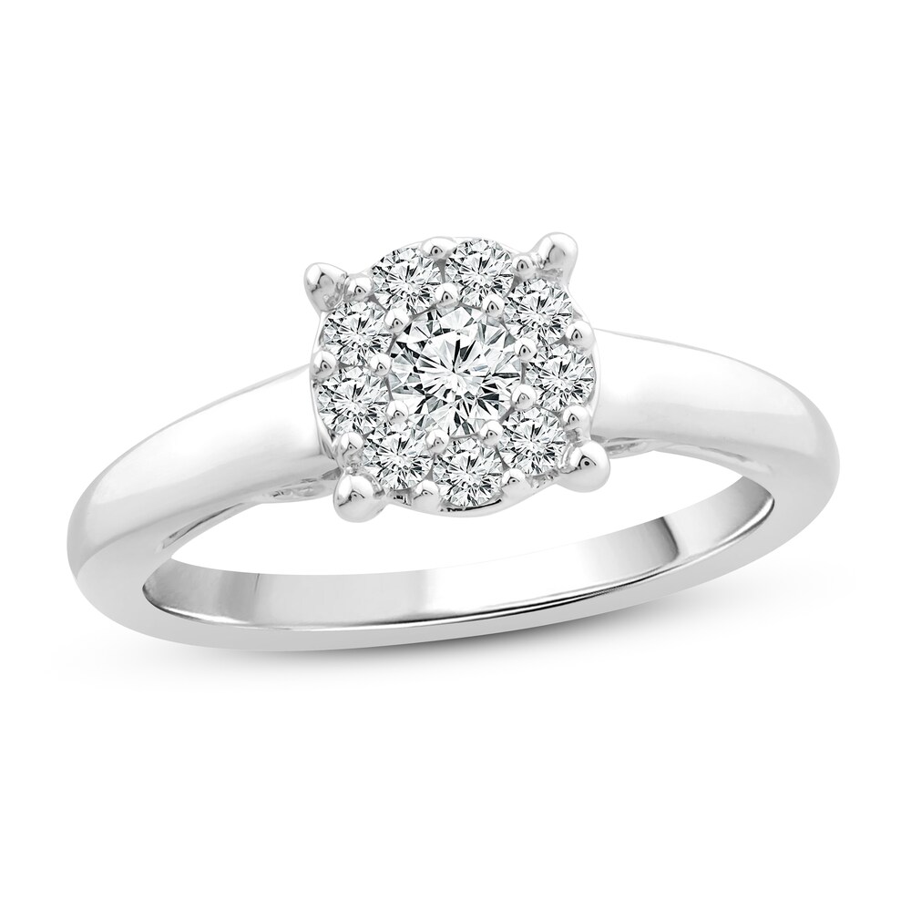 Diamond Promise Ring 1/2 ct tw Round 10K White Gold 2jauSwmR Diamond Promise Ring 1/2 ct tw Round 10K White Gold 2jauSwmR