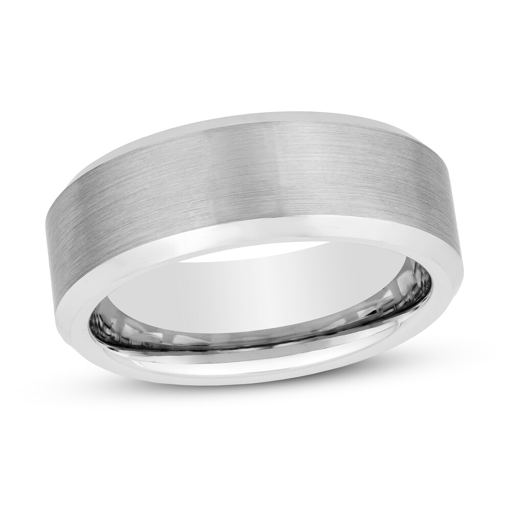 White Tungsten Carbide Wedding Band 2snmDWiF