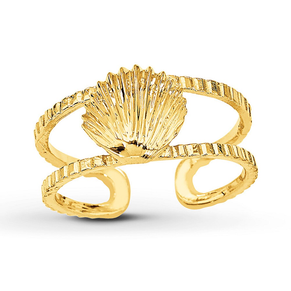 Sea Shell Toe Ring 14K Yellow Gold 2t8x9msQ Sea Shell Toe Ring 14K Yellow Gold 2t8x9msQ
