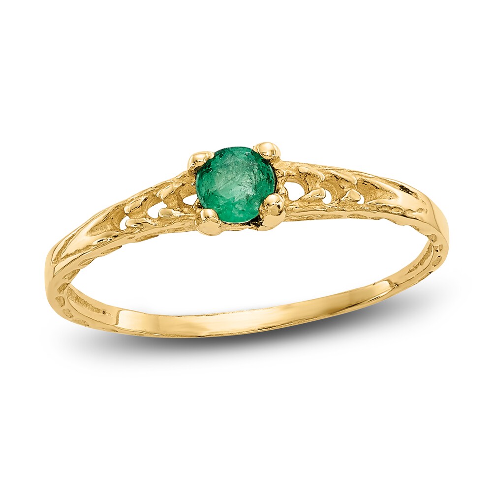 Natural Emerald Baby Ring 14K Yellow Gold 2xawmSQu Natural Emerald Baby Ring 14K Yellow Gold 2xawmSQu