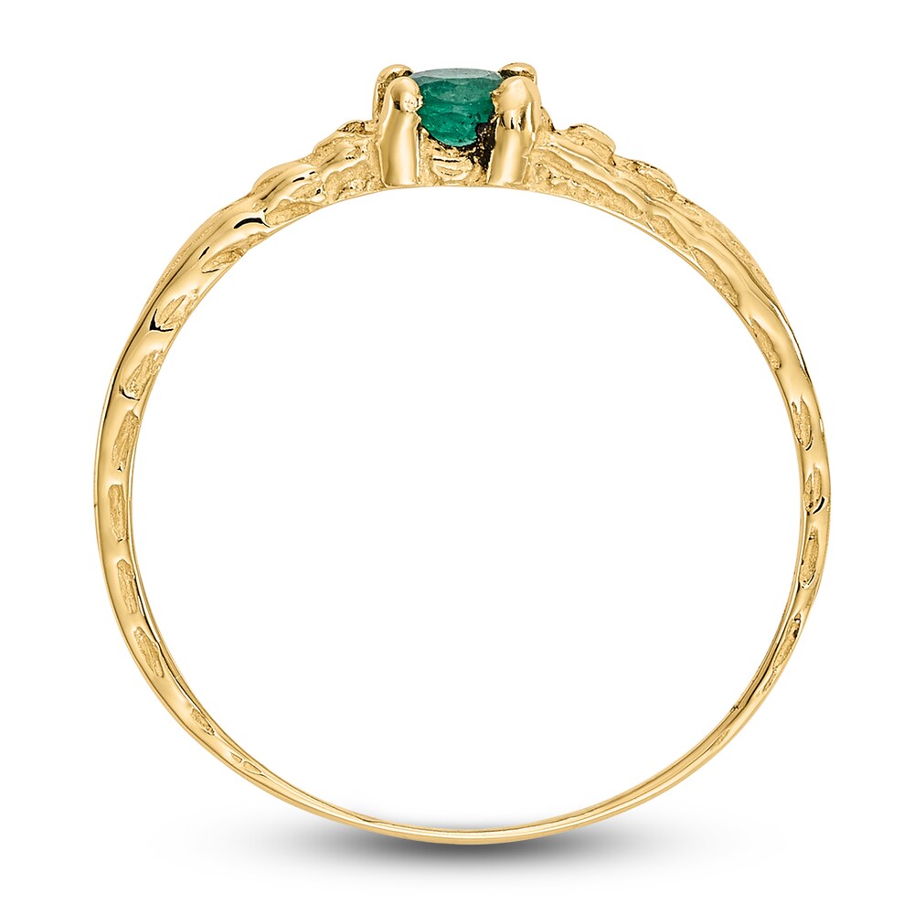 Natural Emerald Baby Ring 14K Yellow Gold 2xawmSQu Natural Emerald Baby Ring 14K Yellow Gold 2xawmSQu
