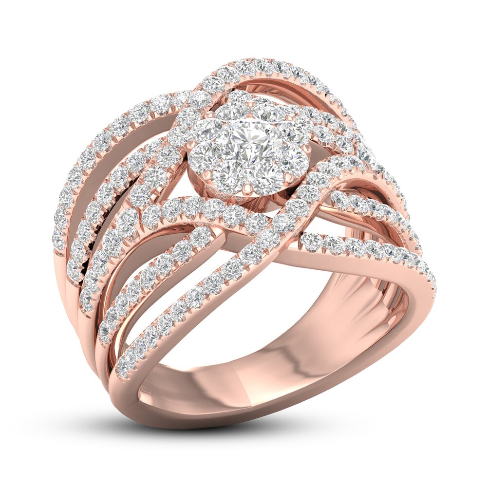 Diamond Ring 1 1/2ct tw Round 14K Rose Gold 2y8T2dxU Diamond Ring 1 1/2ct tw Round 14K Rose Gold 2y8T2dxU