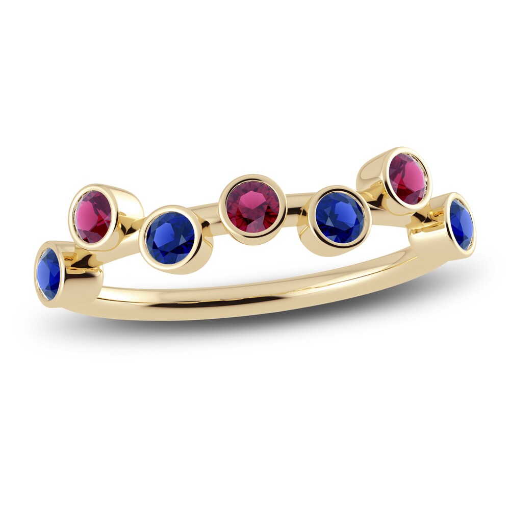 Juliette Maison Natural Rhodolite Garnet & Natural Blue Sapphire Ring 10K Yellow Gold 34cUAoS8 Juliette Maison Natural Rhodolite Garnet & Natural Blue Sapphire Ring 10K Yellow Gold 34cUAoS8